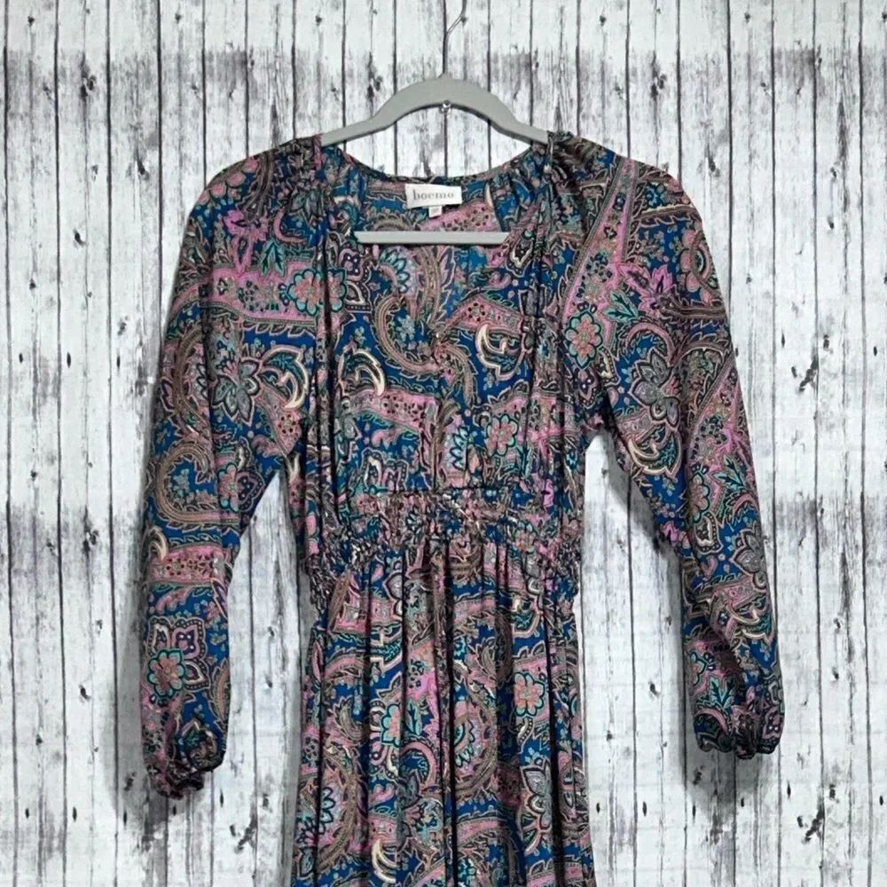 Anthropologie/Boemo Paisley Boho Tiered Maxi Dress - Picture 3 of 9